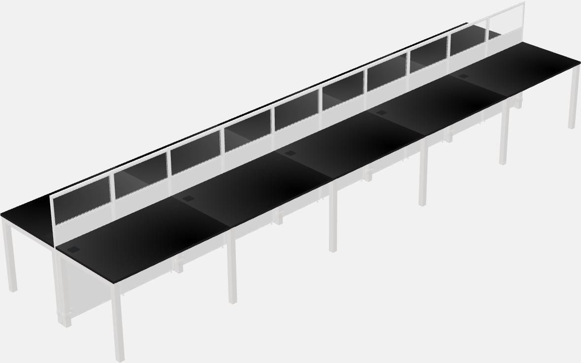 Cubículo rectangular compartido