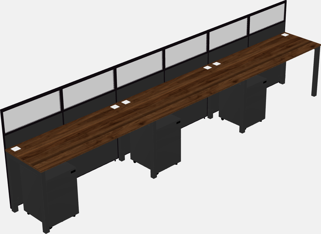 Cubículo rectangular compartido