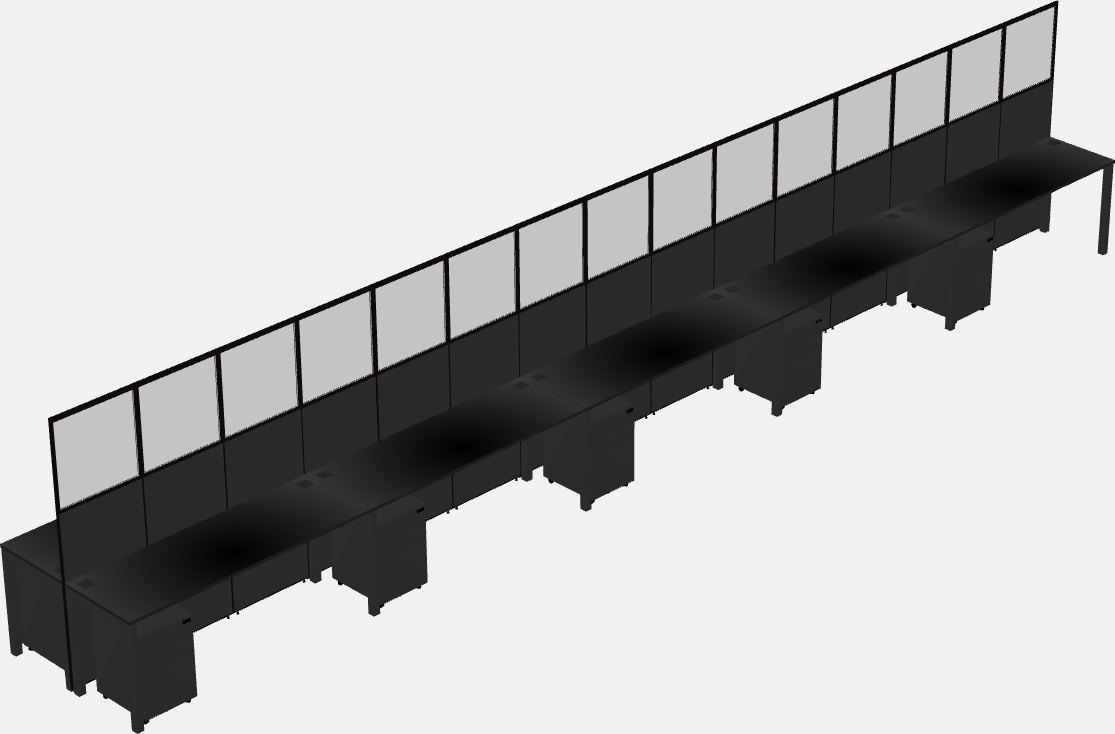 Cubículo rectangular compartido