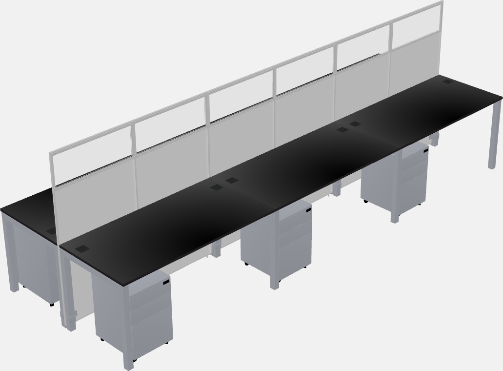 Cubículo rectangular compartido