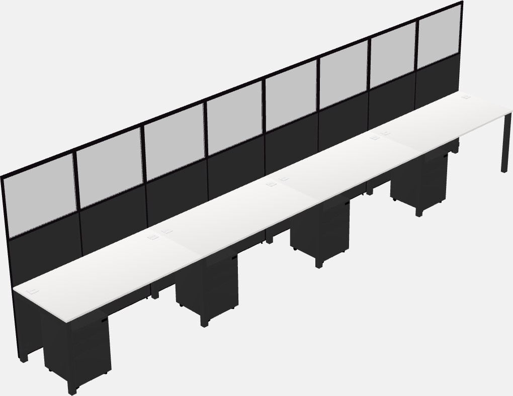 Cubículo rectangular compartido