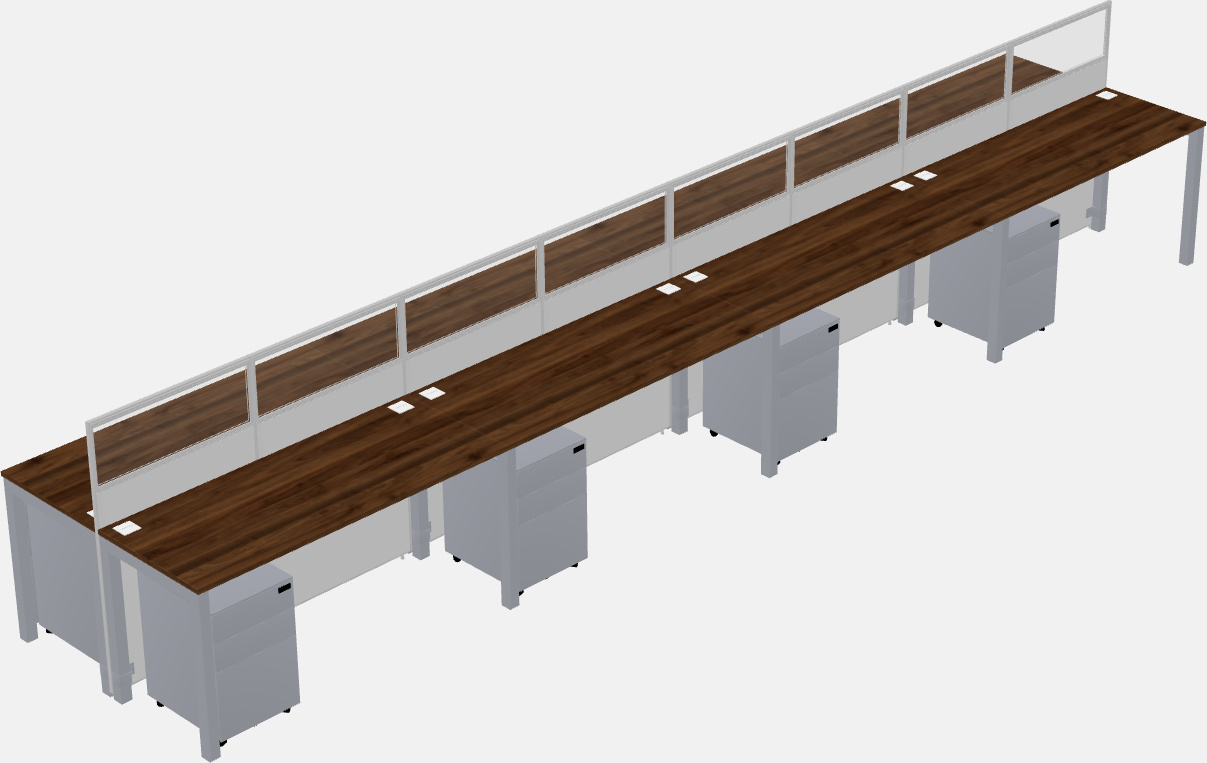 Cubículo rectangular compartido