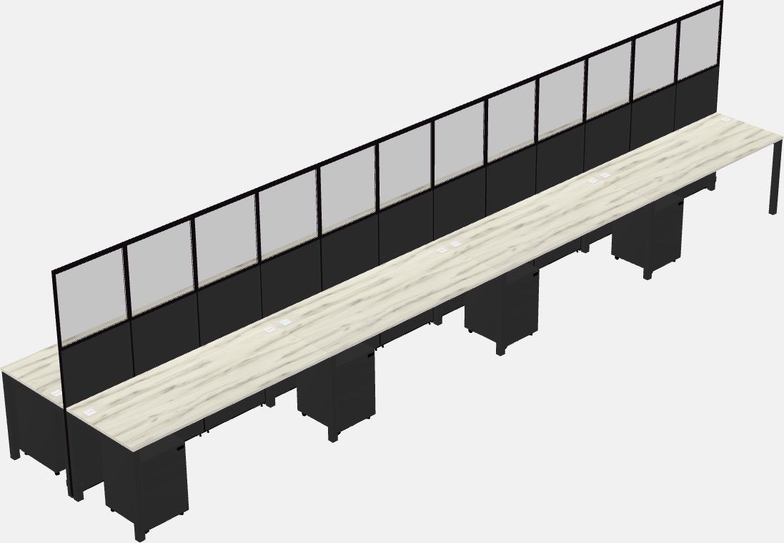 Shared rectangular cubicle