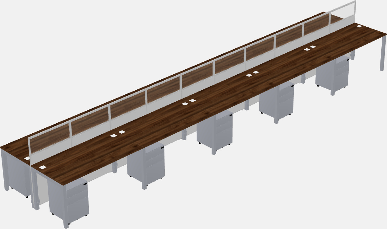 Cubículo rectangular compartido