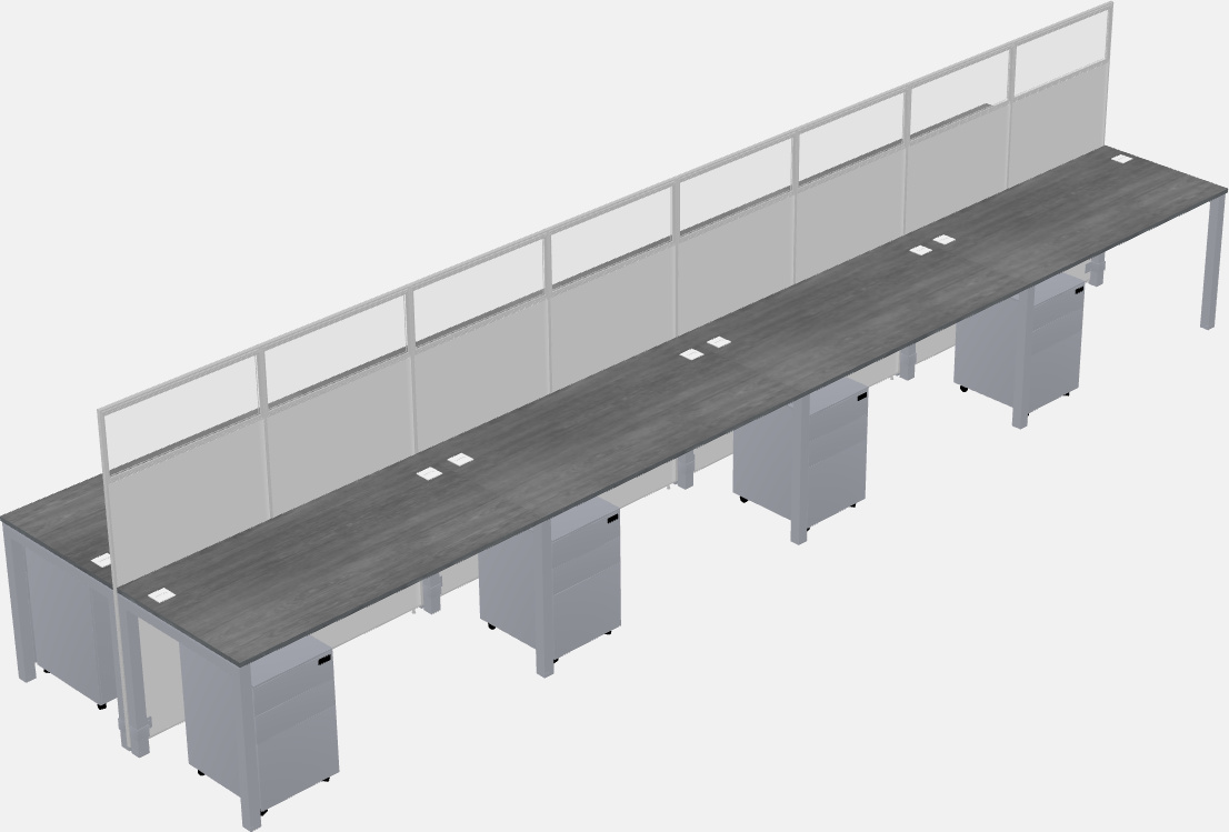 Cubículo rectangular compartido