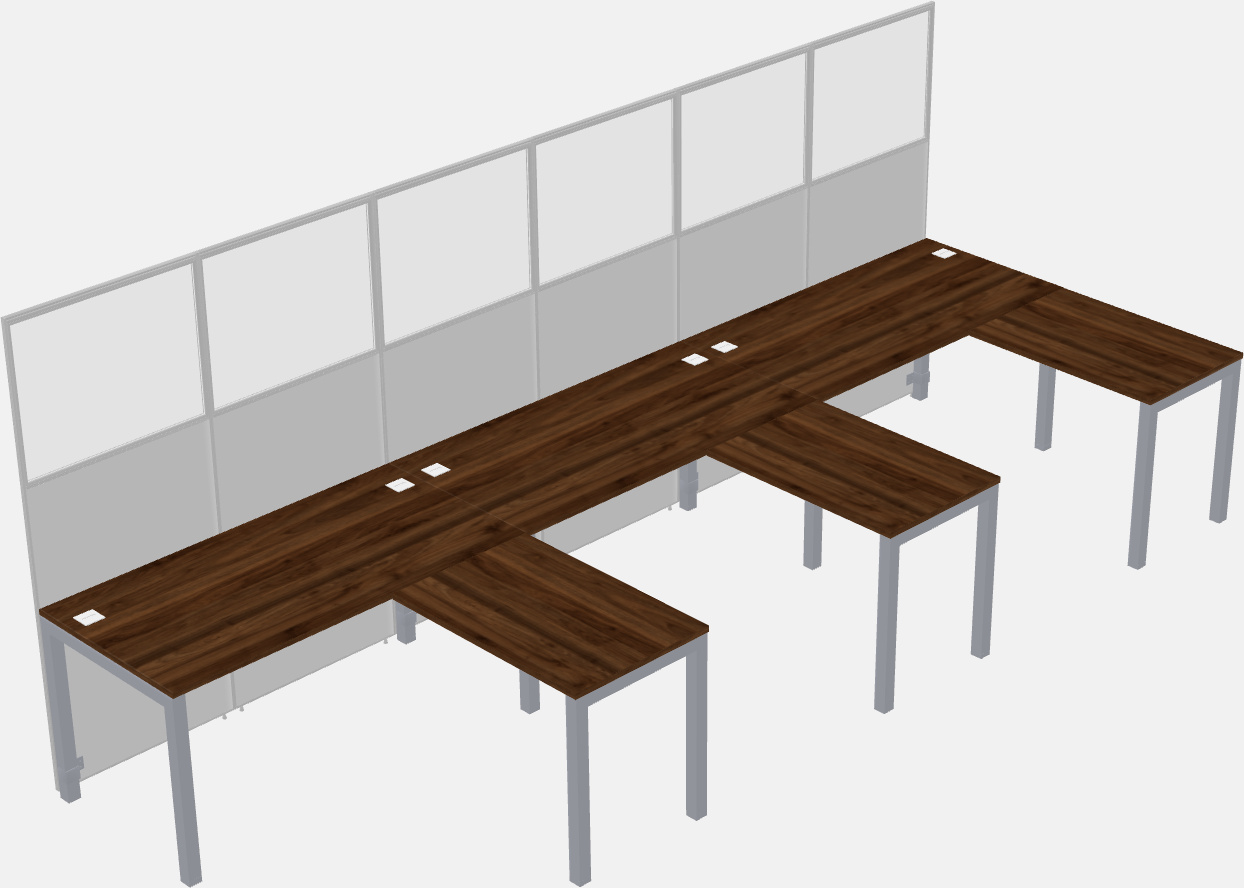 Nakabahaging l-shaped na cubicle