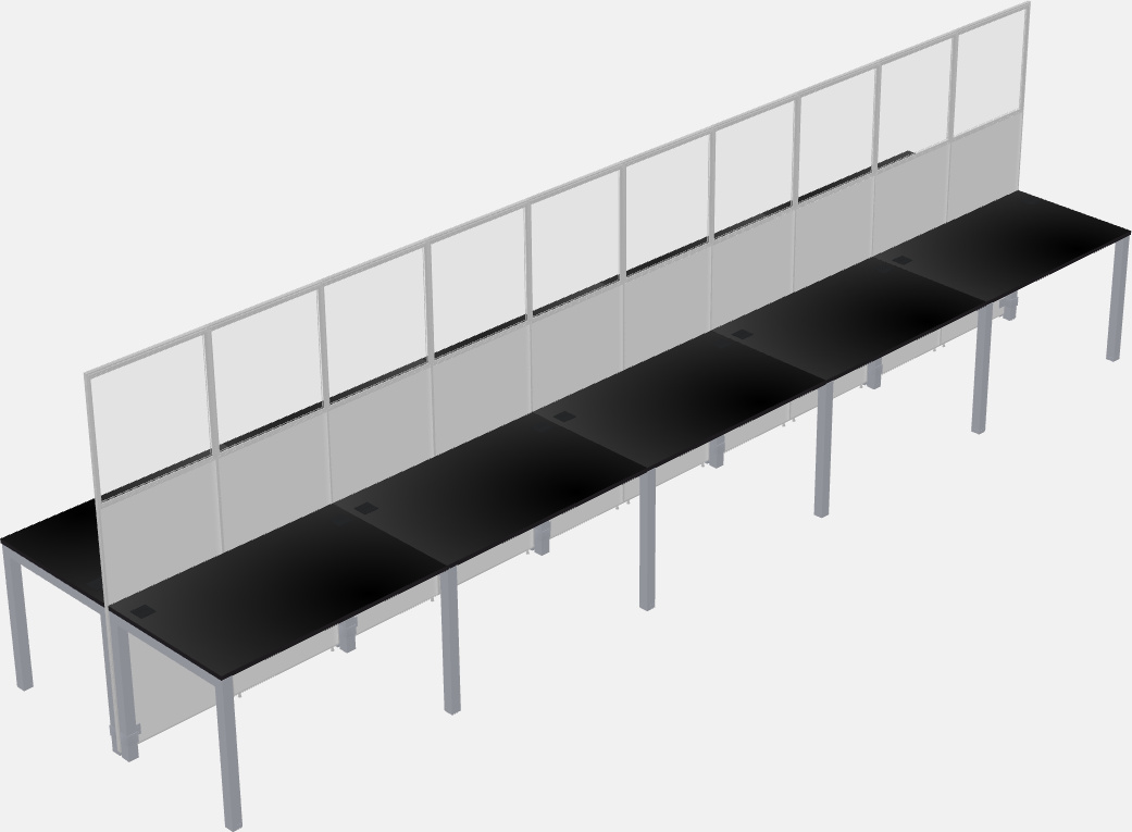 Cubículo rectangular compartido