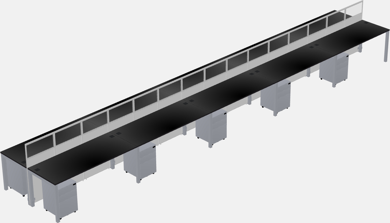 Cubículo rectangular compartido