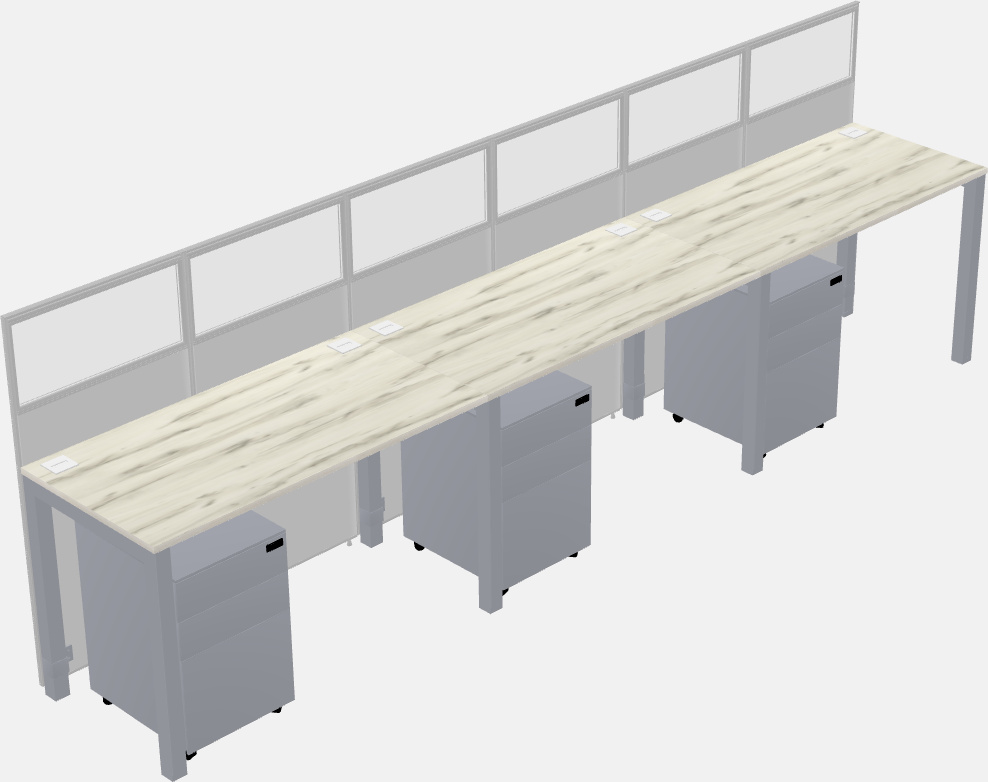 Cubículo rectangular compartido