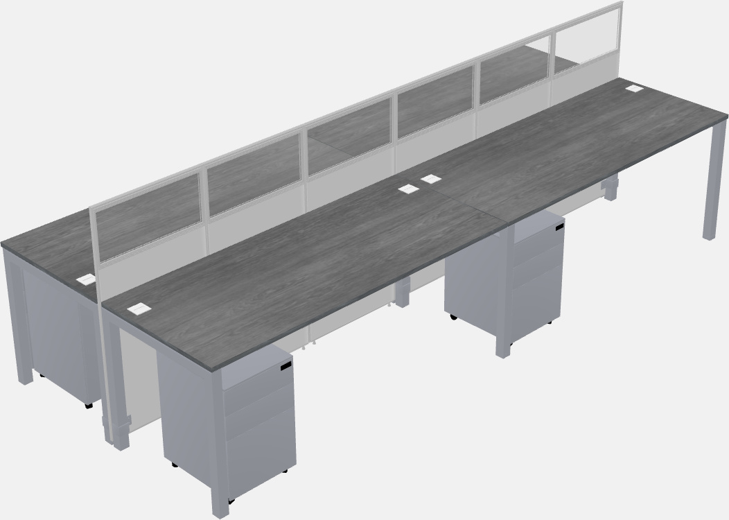 Cubículo rectangular compartido