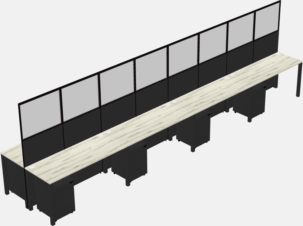 Cubículo rectangular compartido