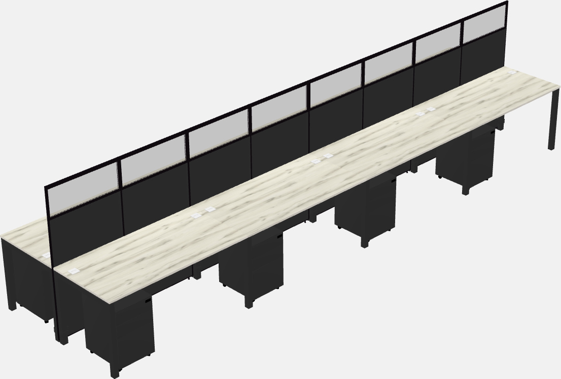 Cubículo rectangular compartido