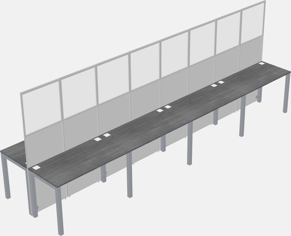 Cubículo rectangular compartido