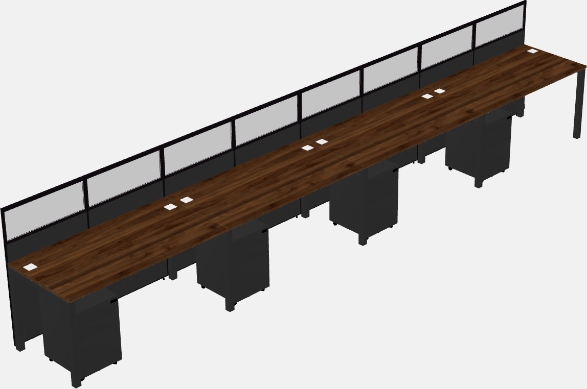 Cubículo rectangular compartido