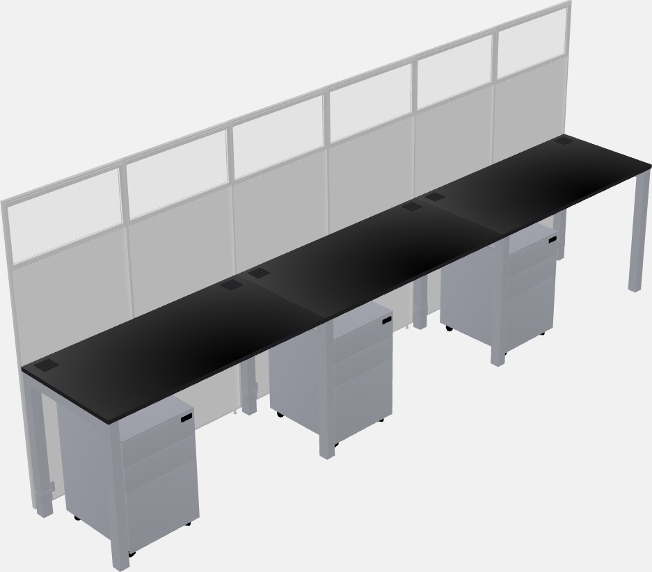 Shared rectangular cubicle