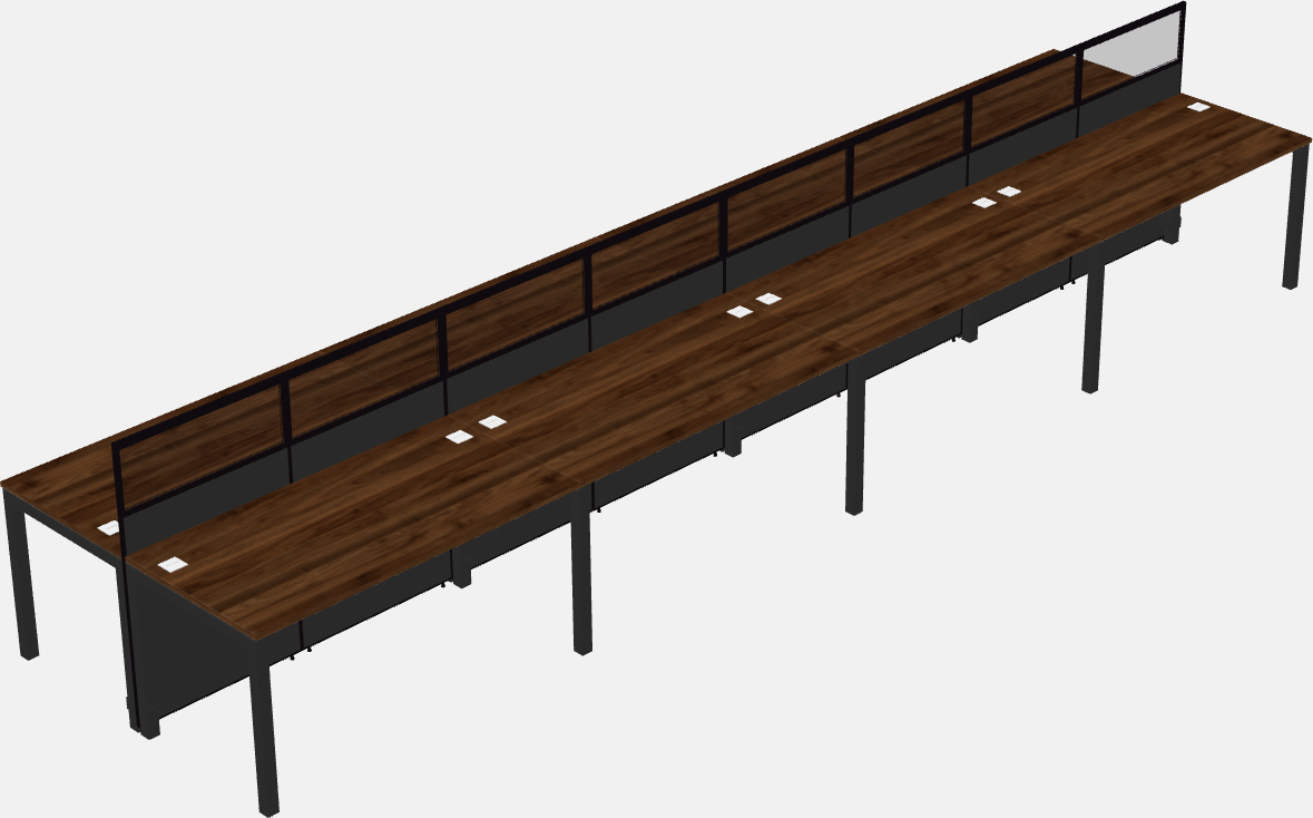 Cubículo rectangular compartido