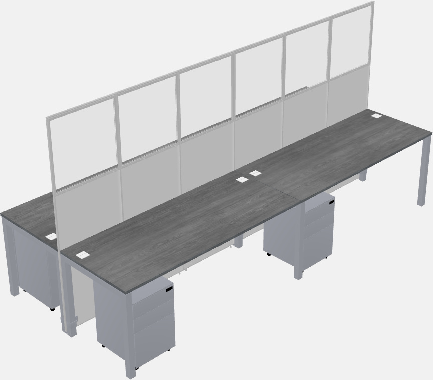 Cubículo rectangular compartido