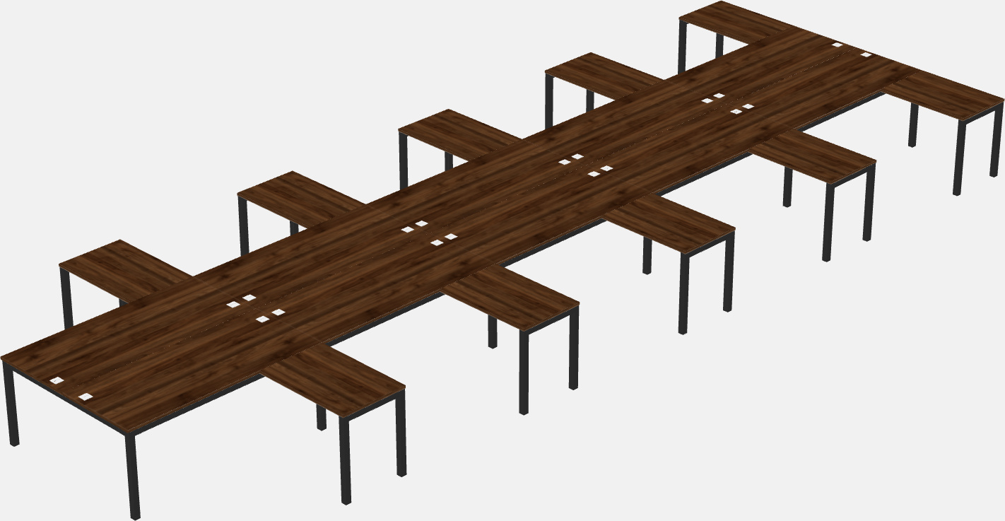 Nakabahaging l-shaped desk