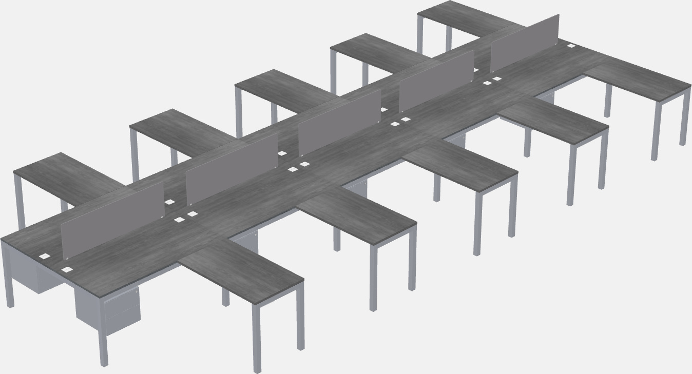 Shared l-shaped desk