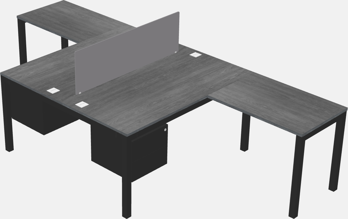 Shared l-shaped desk