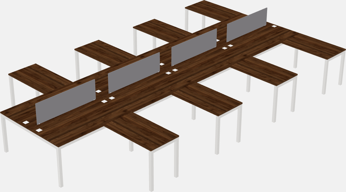 Mesa compartilhada em forma de l