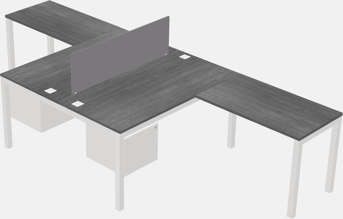 Nakabahaging l-shaped desk