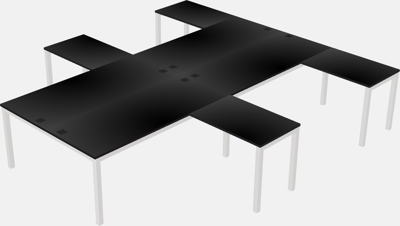 Nakabahaging l-shaped desk