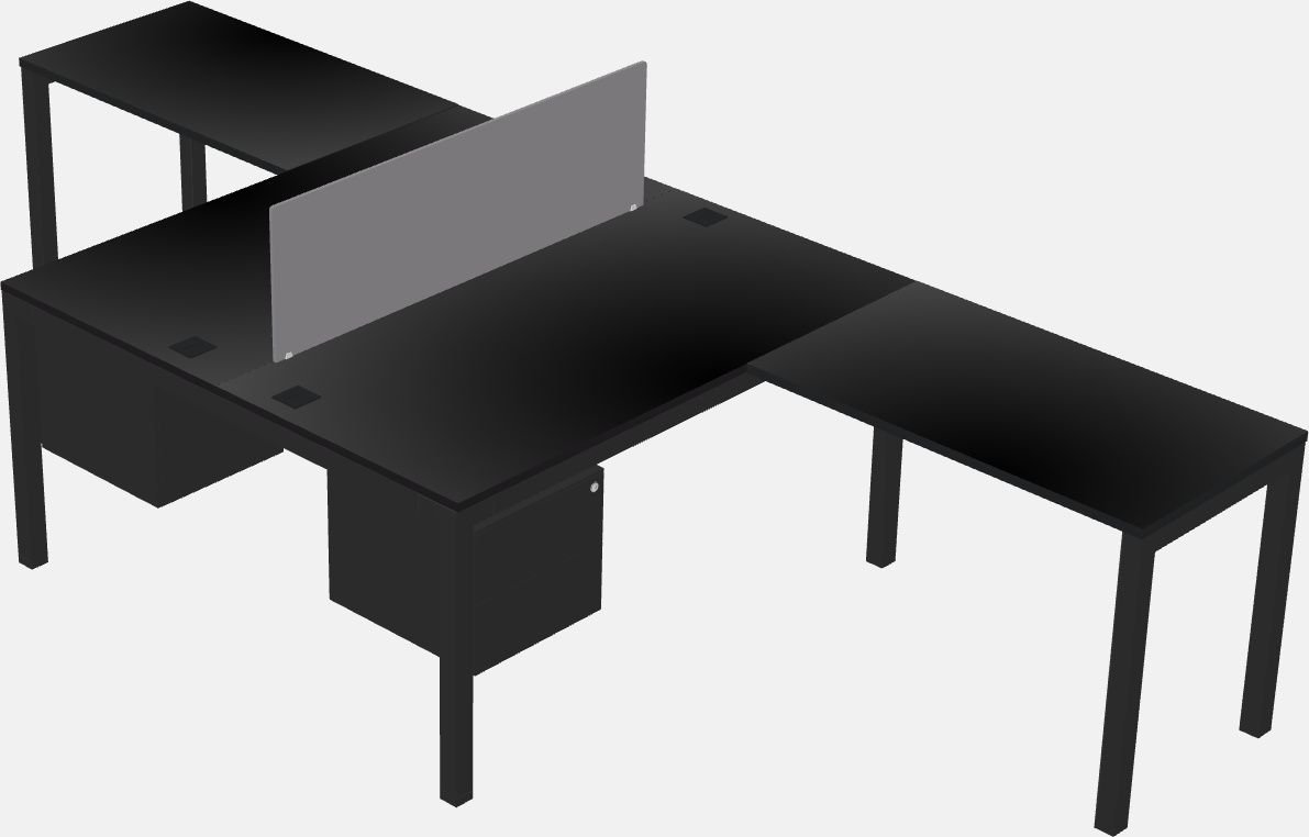 Nakabahaging l-shaped desk