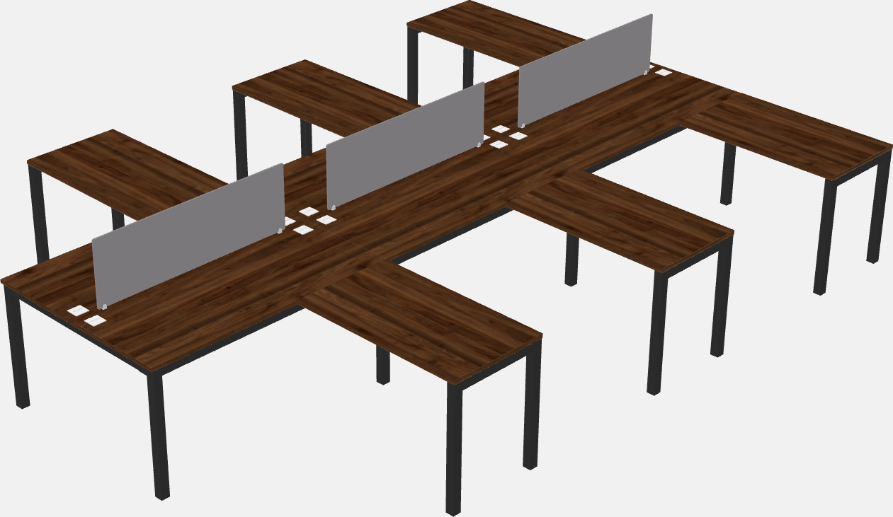 Nakabahaging l-shaped desk