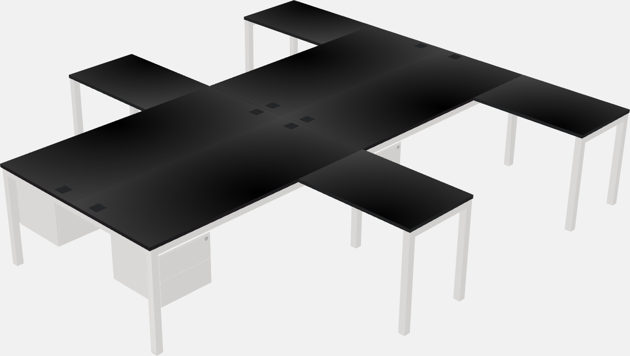 Shared l-shaped desk