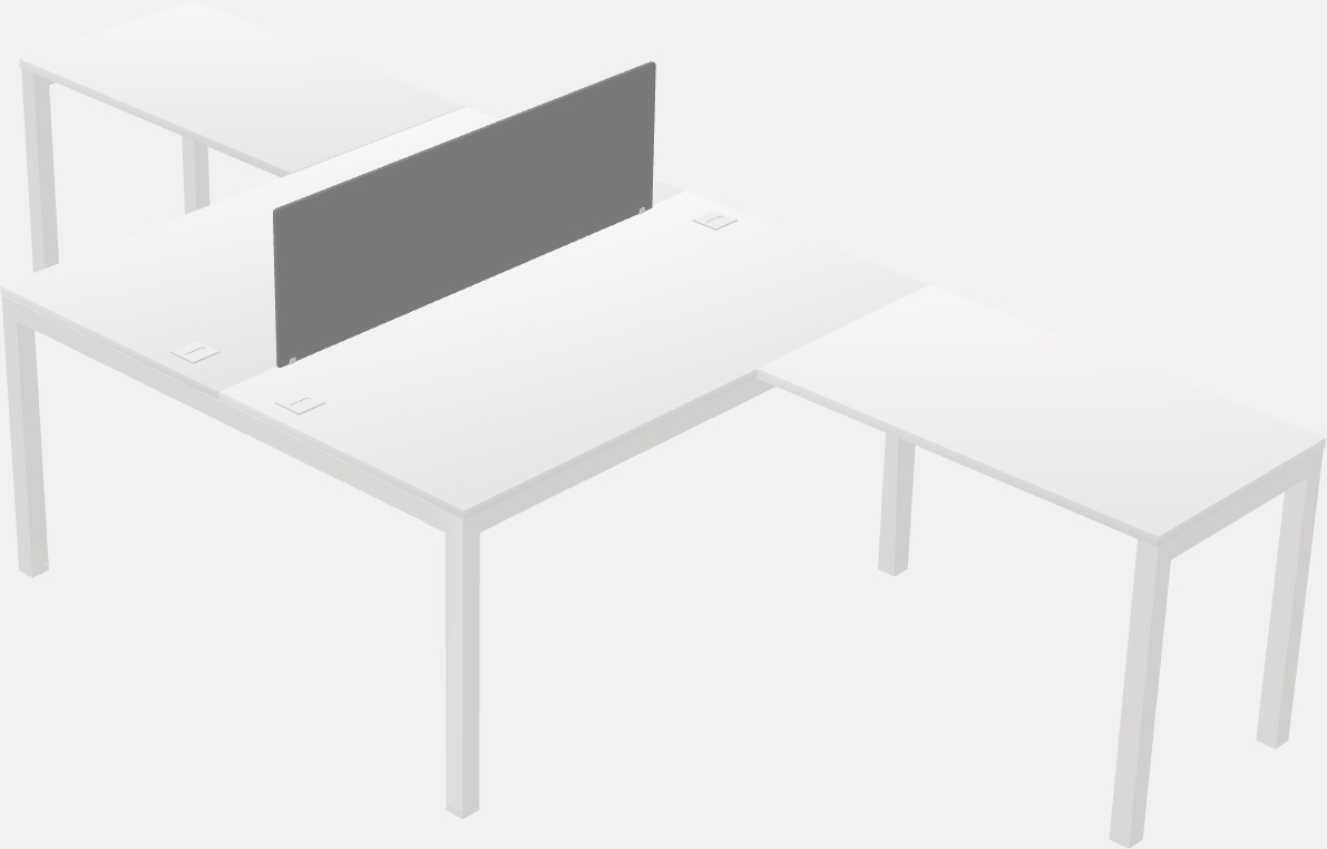 Nakabahaging l-shaped desk