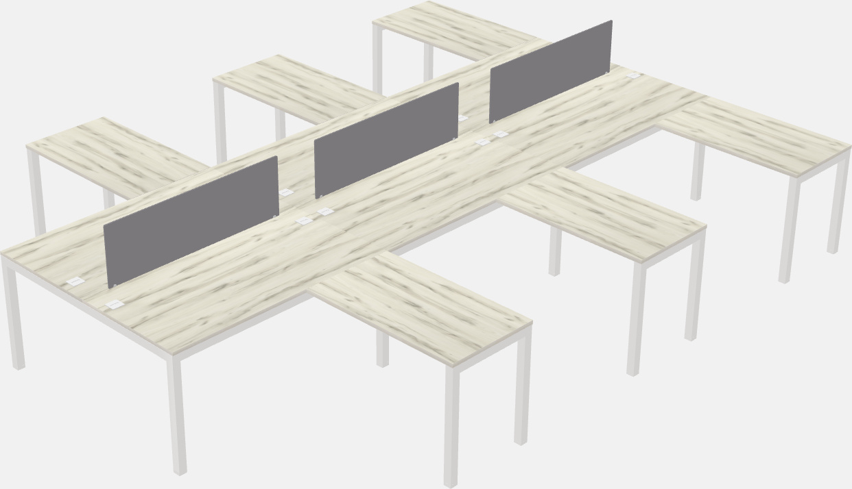 Nakabahaging l-shaped desk