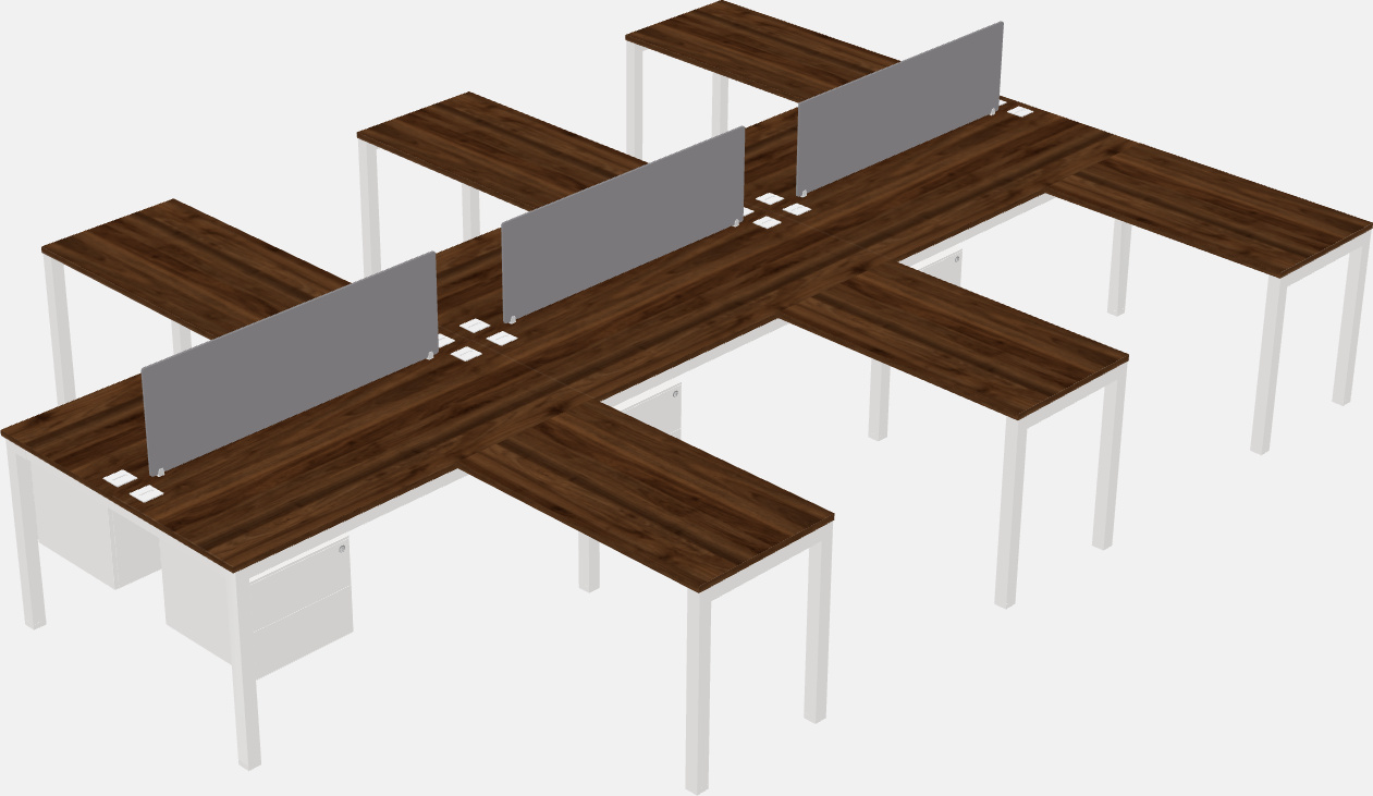 Nakabahaging l-shaped desk