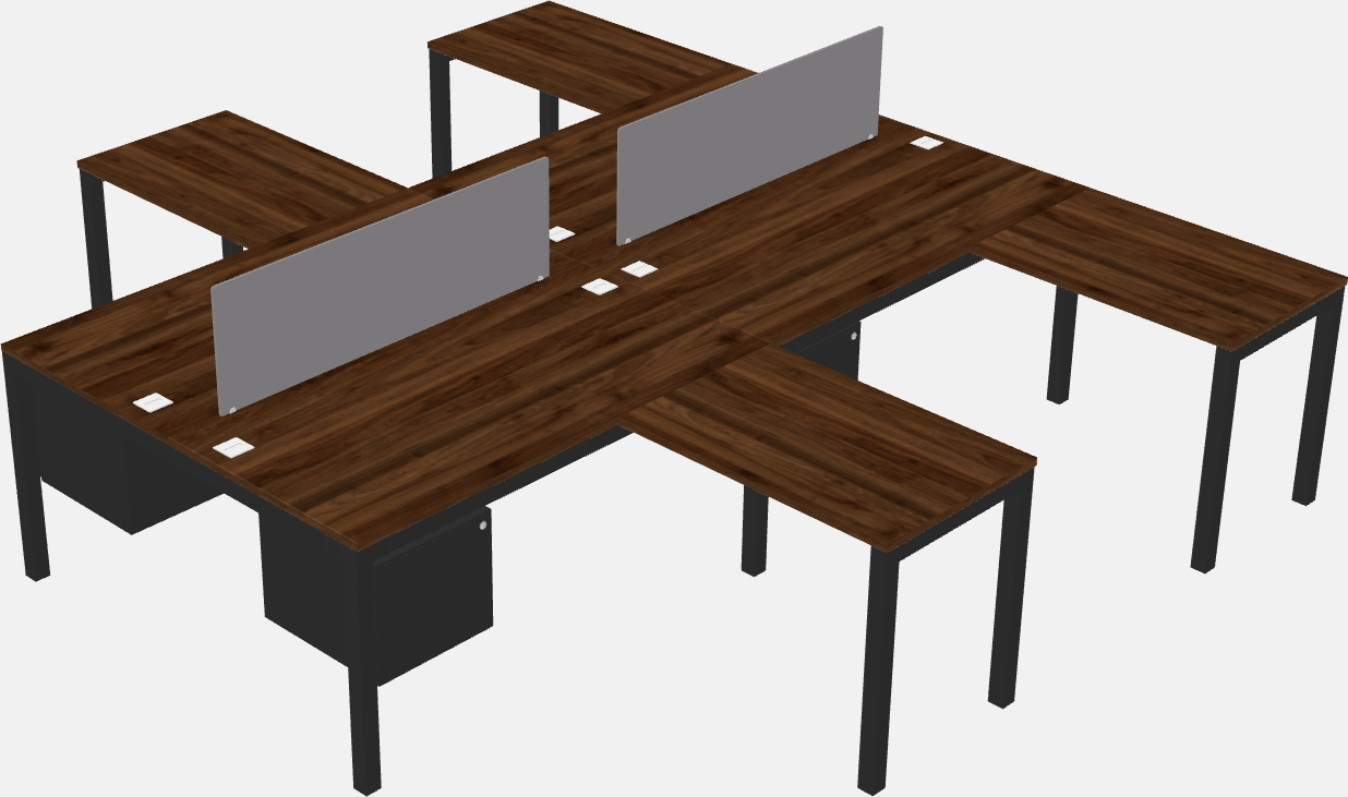 Shared l-shaped desk