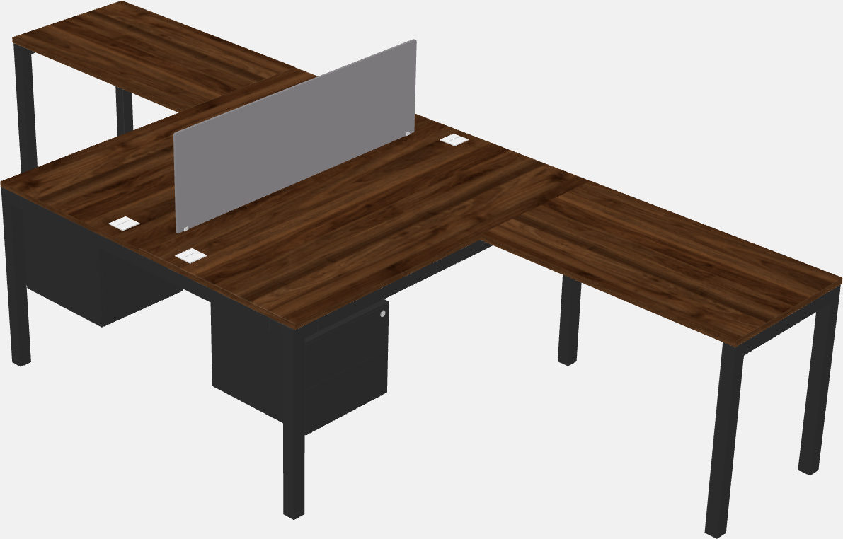 Shared l-shaped desk