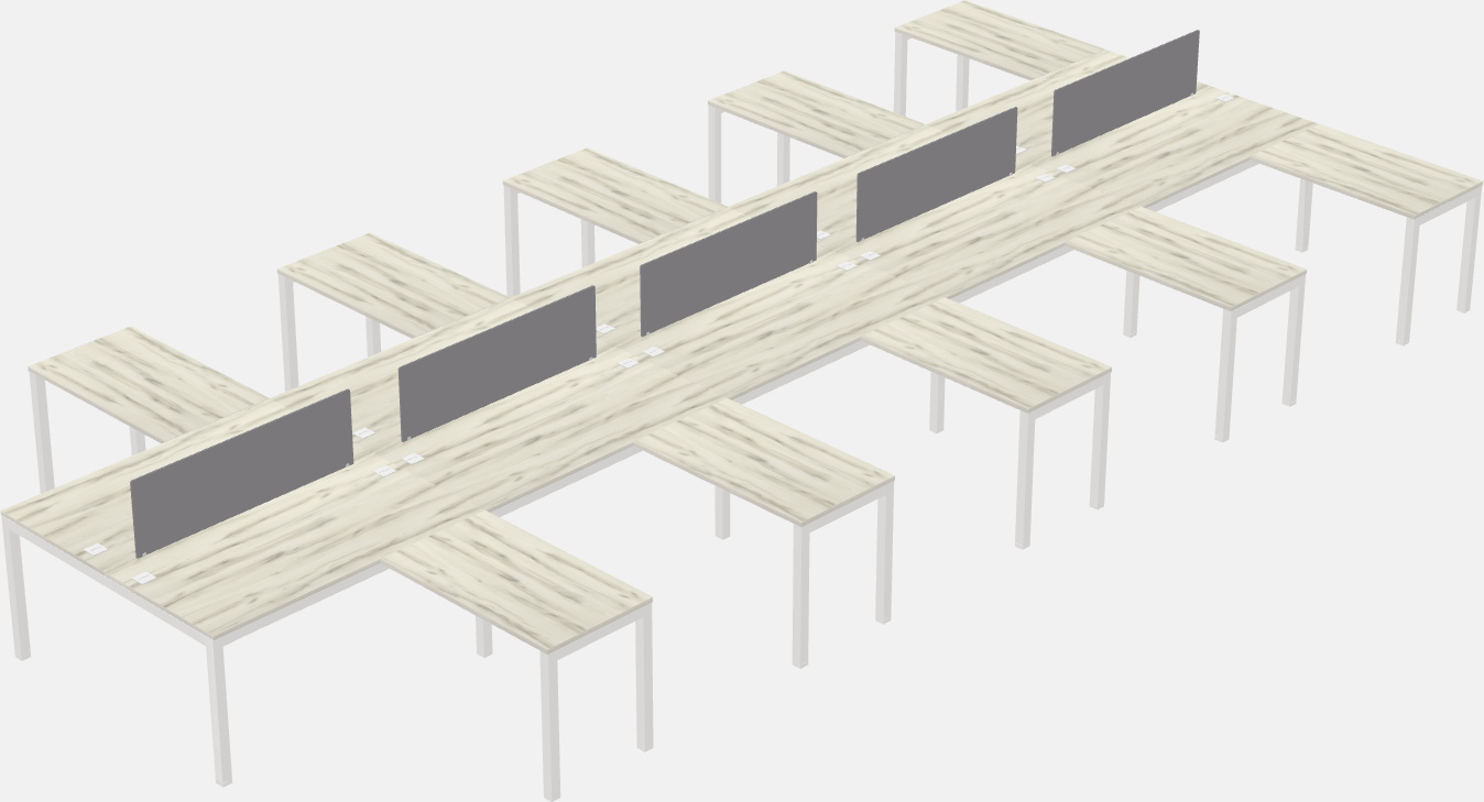 Shared l-shaped desk