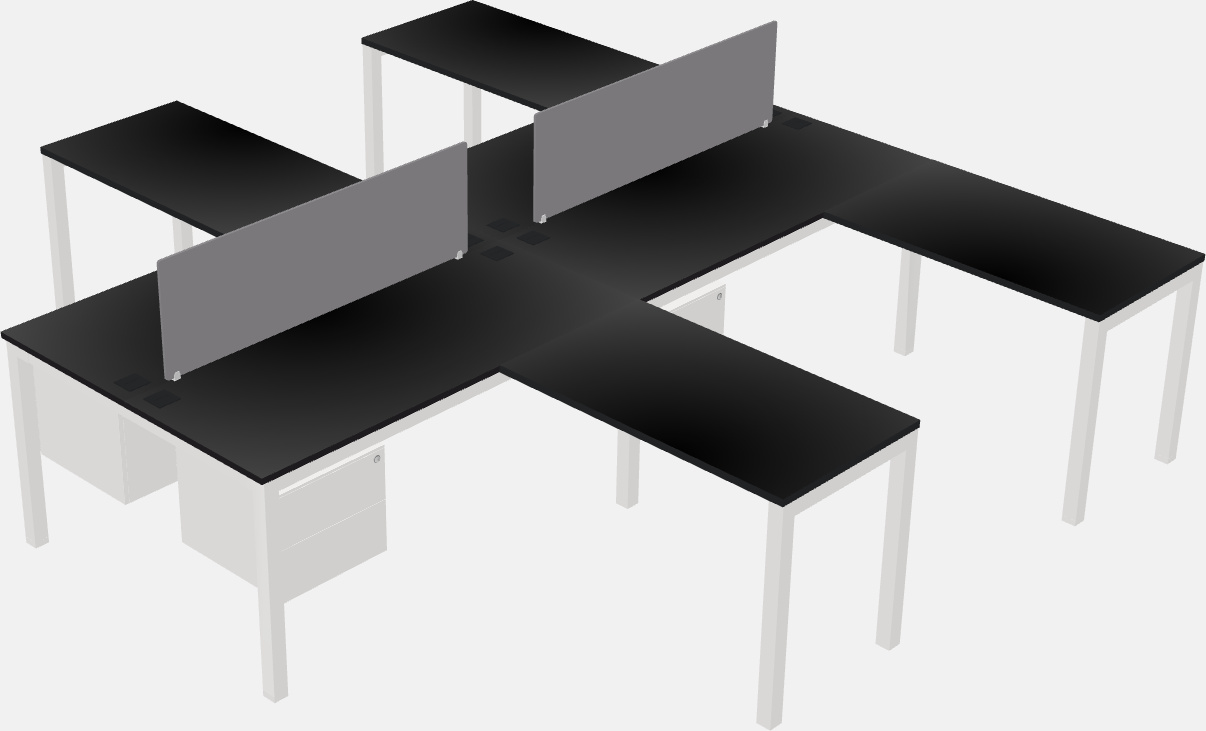 Shared l-shaped desk