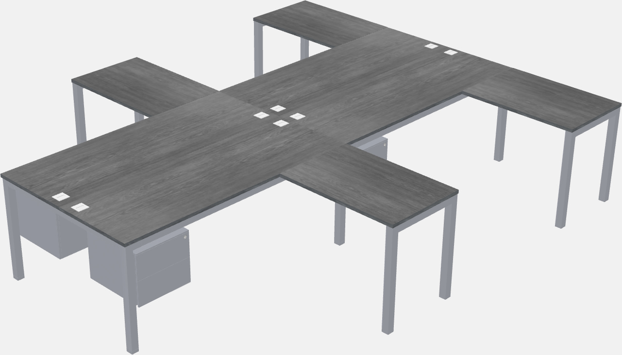 Shared l-shaped desk