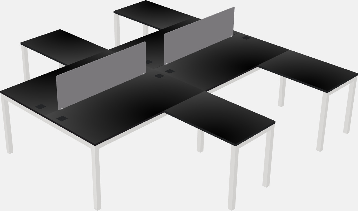 Nakabahaging l-shaped desk