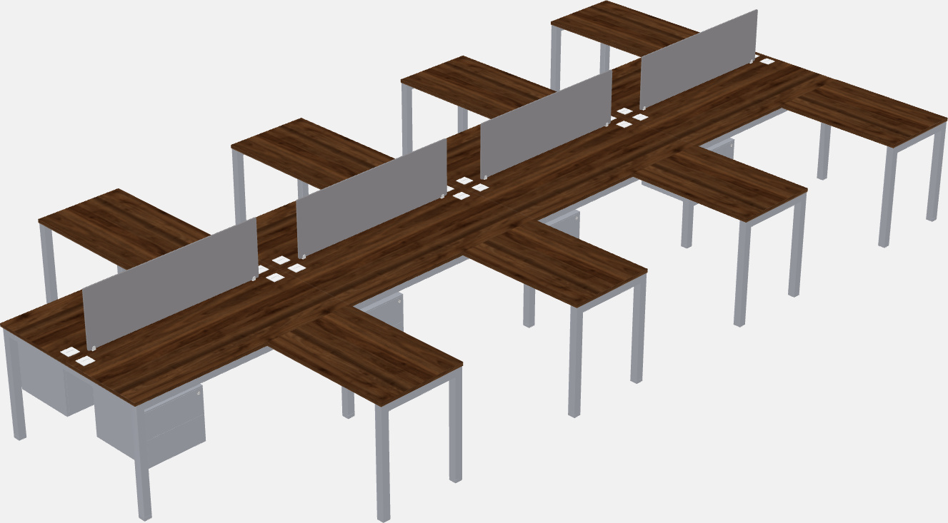 Shared l-shaped desk