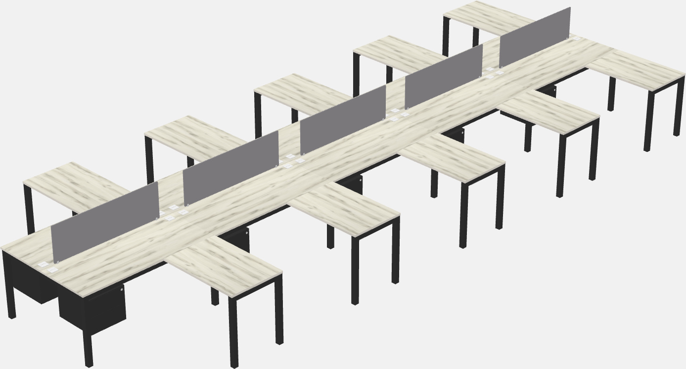 Shared l-shaped desk