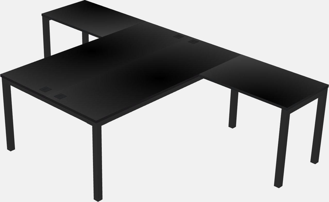 Nakabahaging l-shaped desk