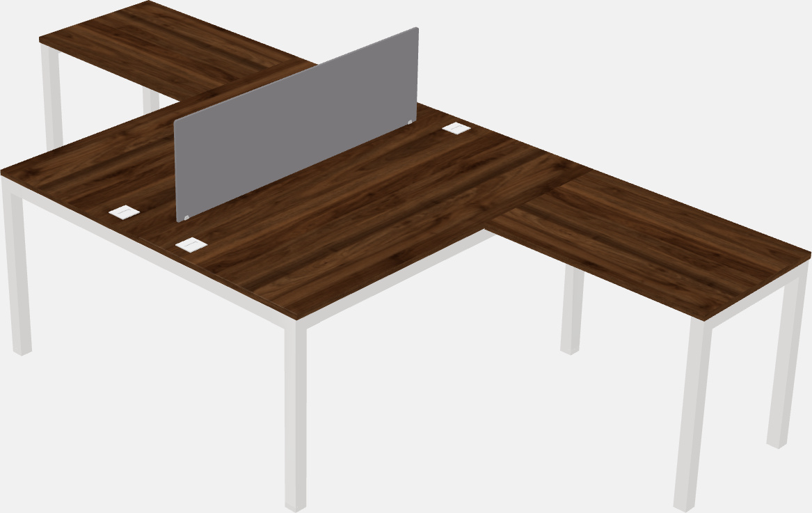 Nakabahaging l-shaped desk