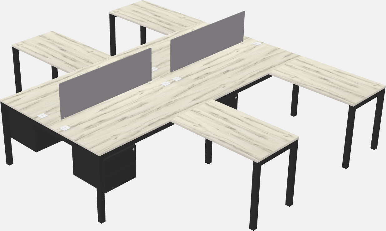 Shared l-shaped desk