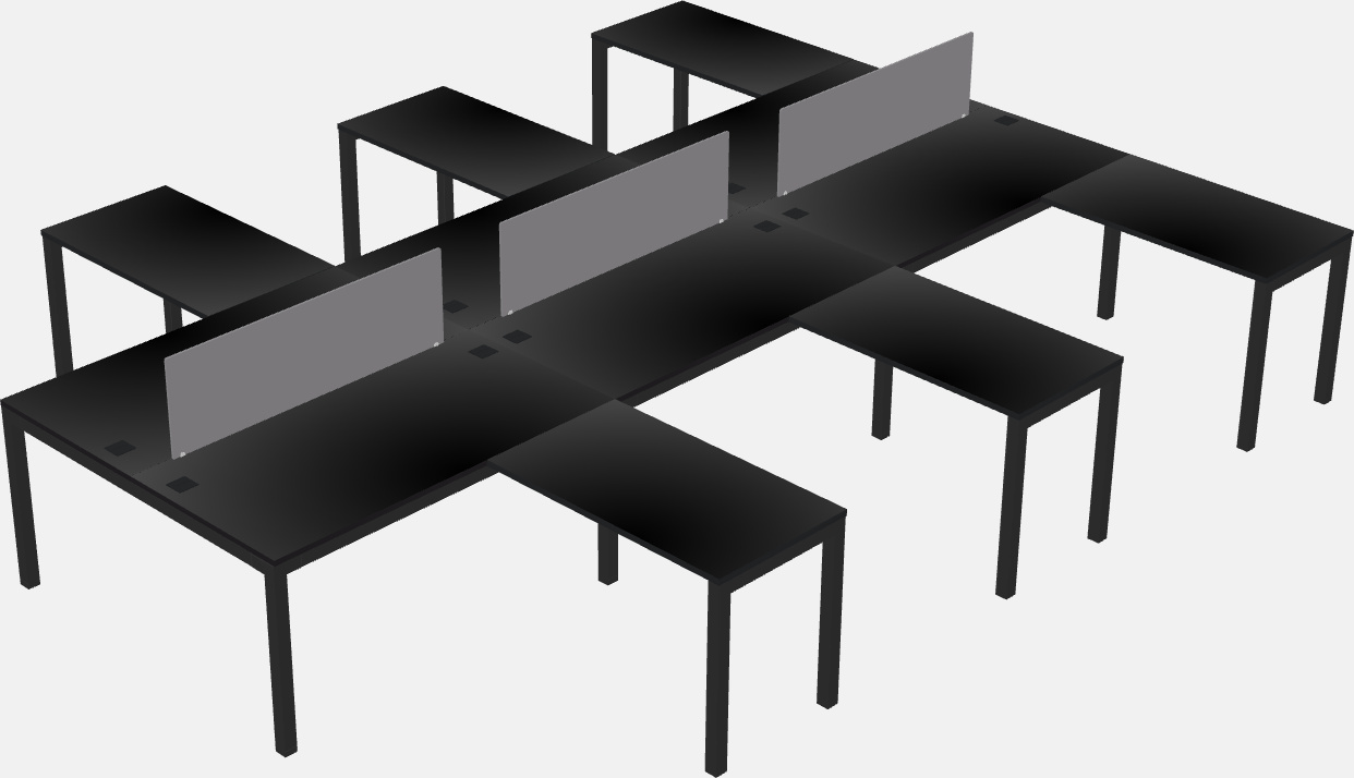 Nakabahaging l-shaped desk