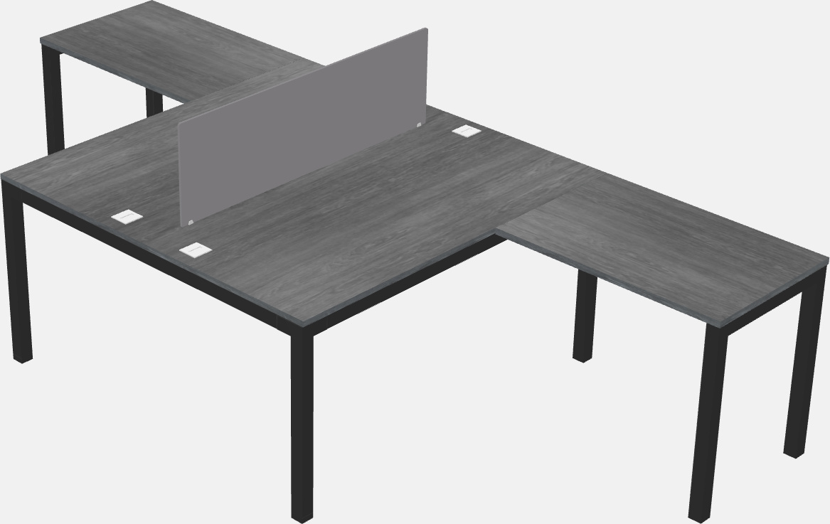 Nakabahaging l-shaped desk