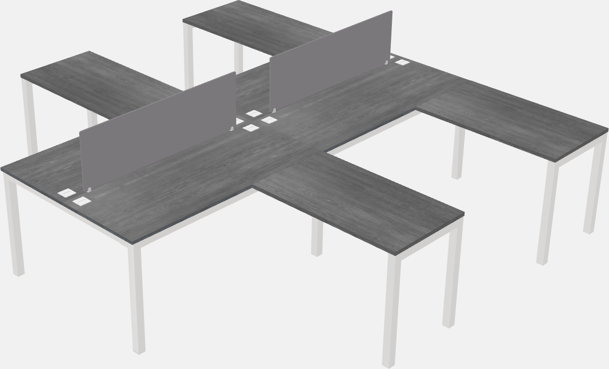 Shared l-shaped desk