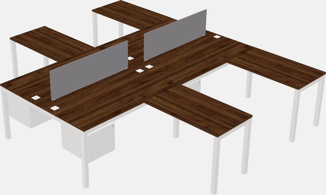 Nakabahaging l-shaped desk