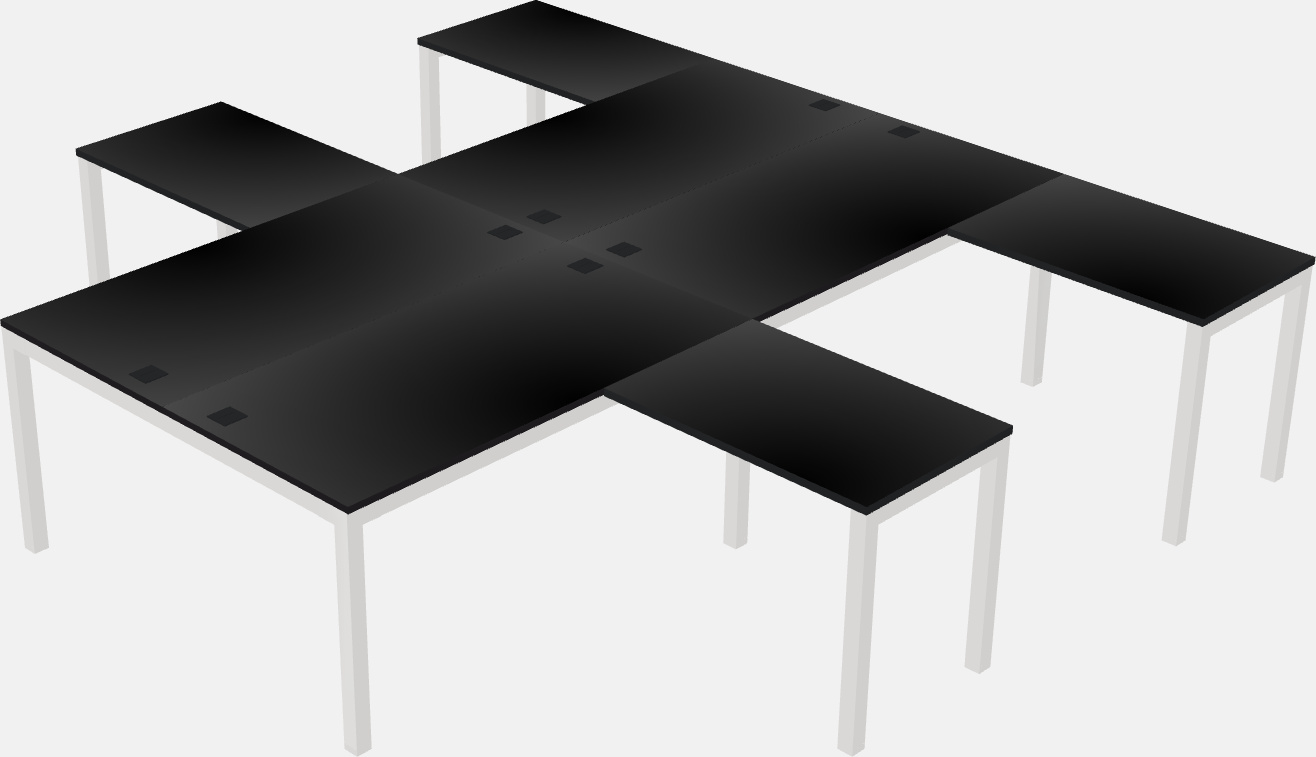 Nakabahaging l-shaped desk