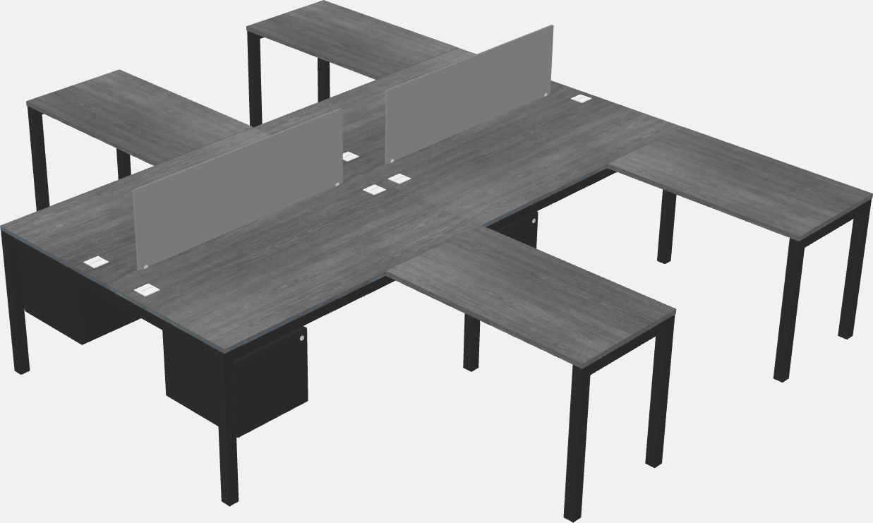 Shared l-shaped desk